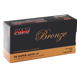 PMC .38 Super Auto +P Luger 130 GR FMJ 50 Rounds
