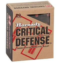Hornady Crtical Defense .40 S&W 165 GR FTX 20 Rounds