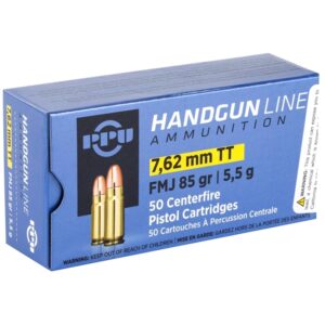 PPU 7.62X25 ACP 85 GR FMJ 50 Rounds